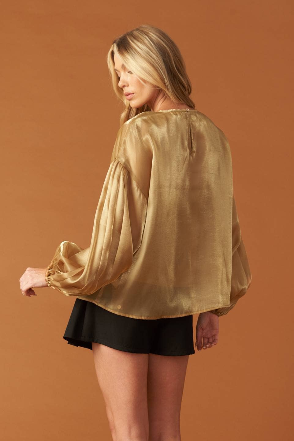 Drop Shoulder Bronze Blouse
