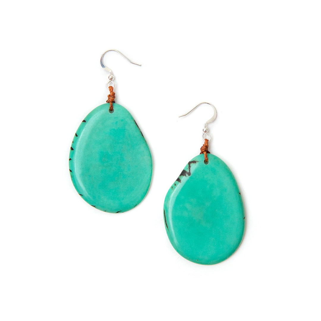 Tagua Amigas Earrings - Celeste
