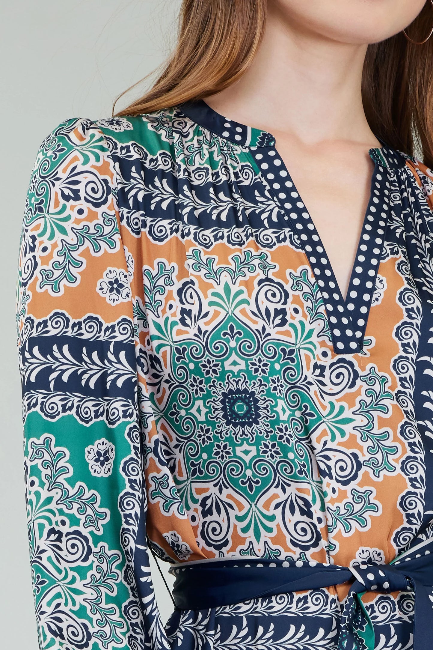 Split Neck Maxi Dress
