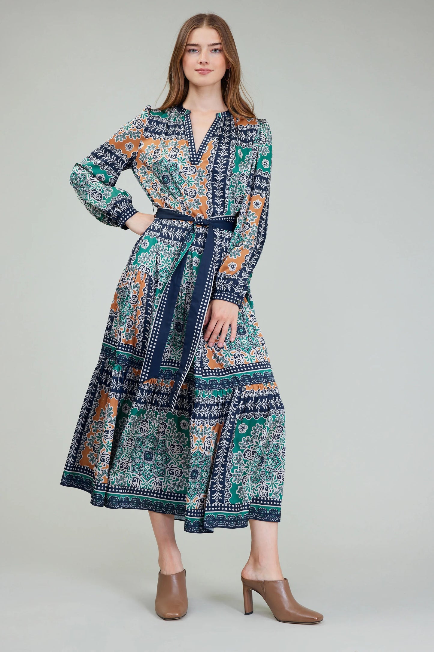 Split Neck Maxi Dress