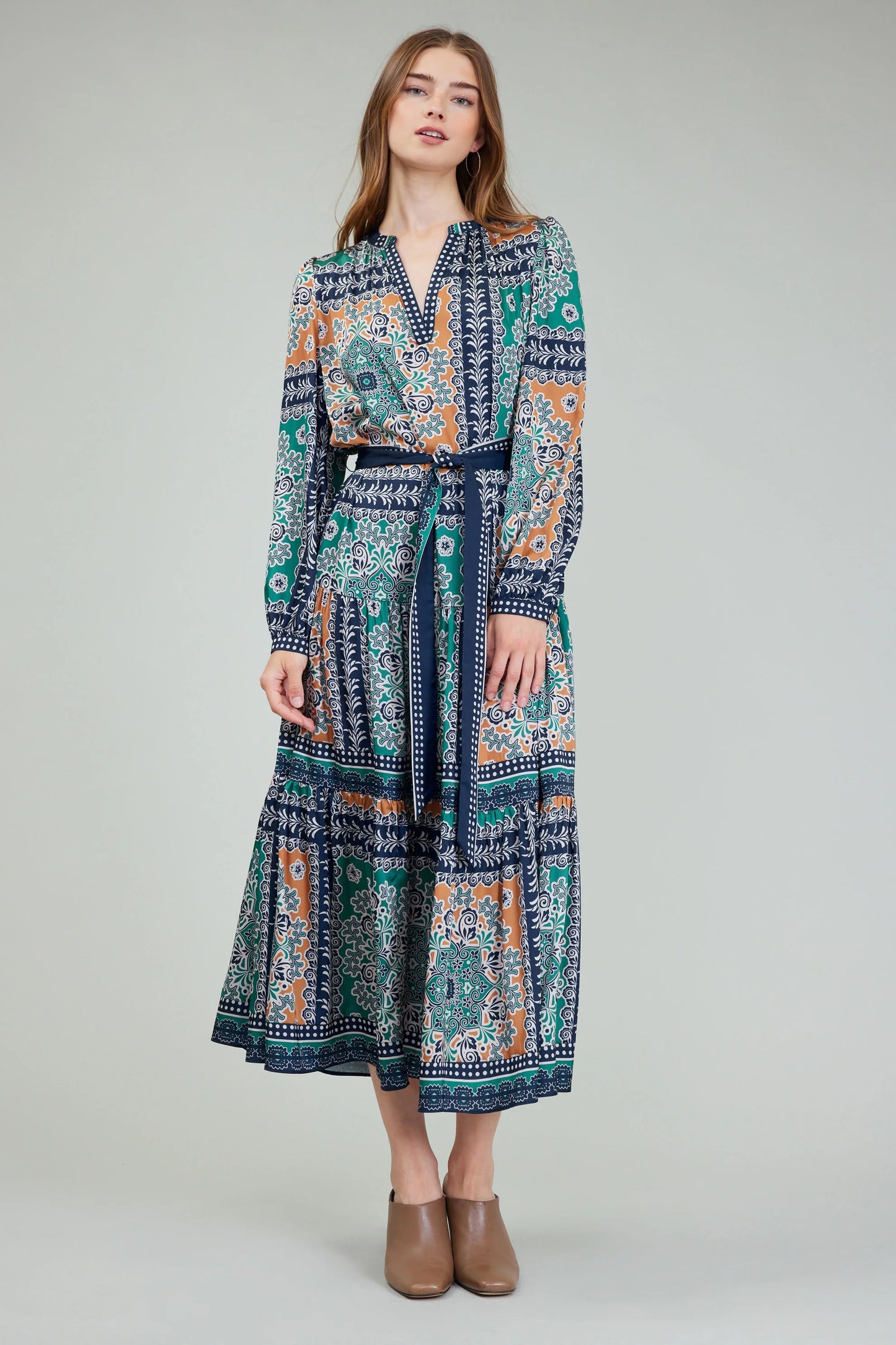 Split Neck Maxi Dress