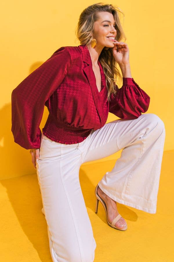 Jacquard Satin Top
