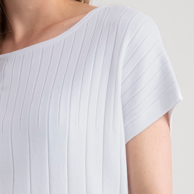 Marble Short Sleeve Knit Top