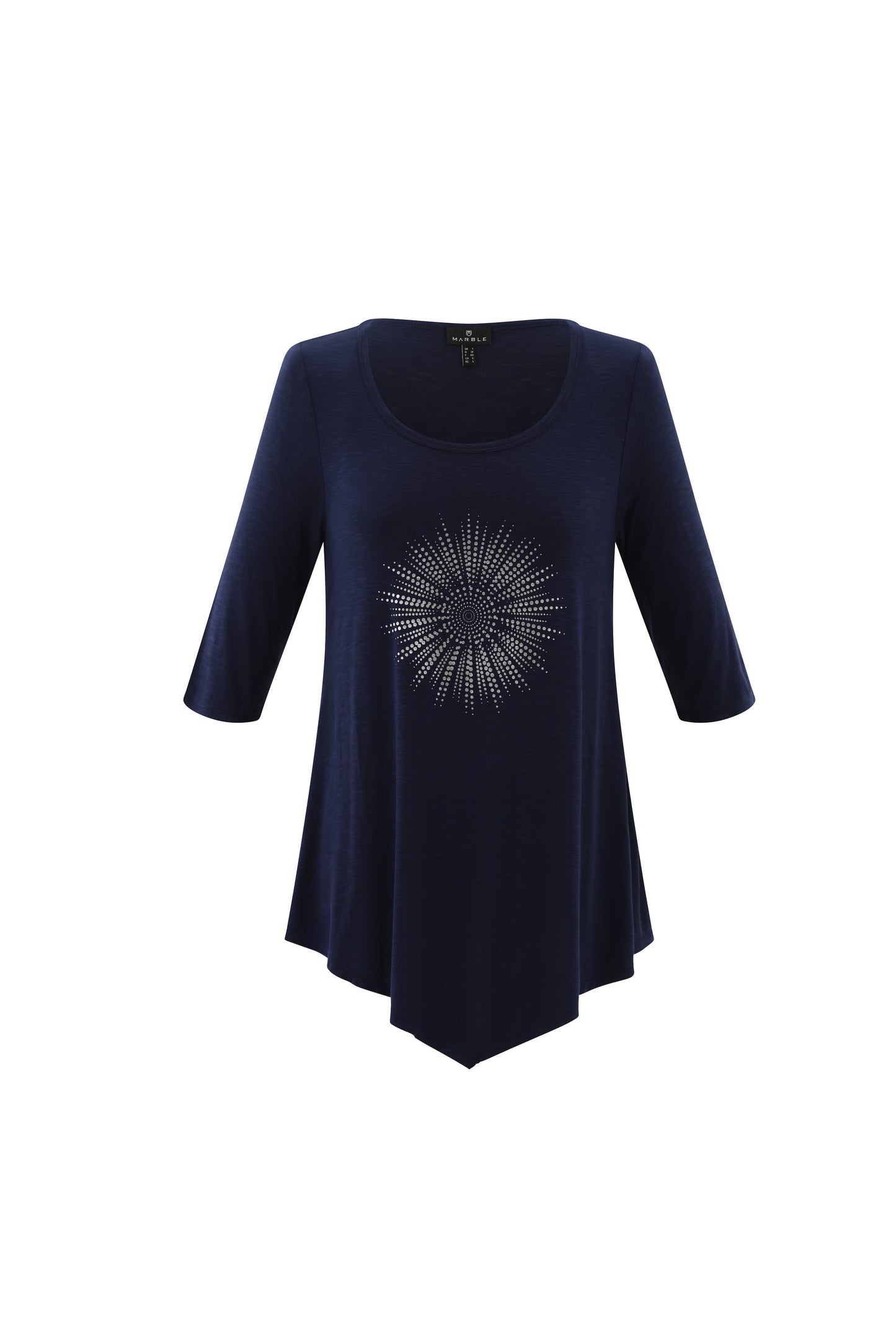 Marble Asymmetrical Tunic Top