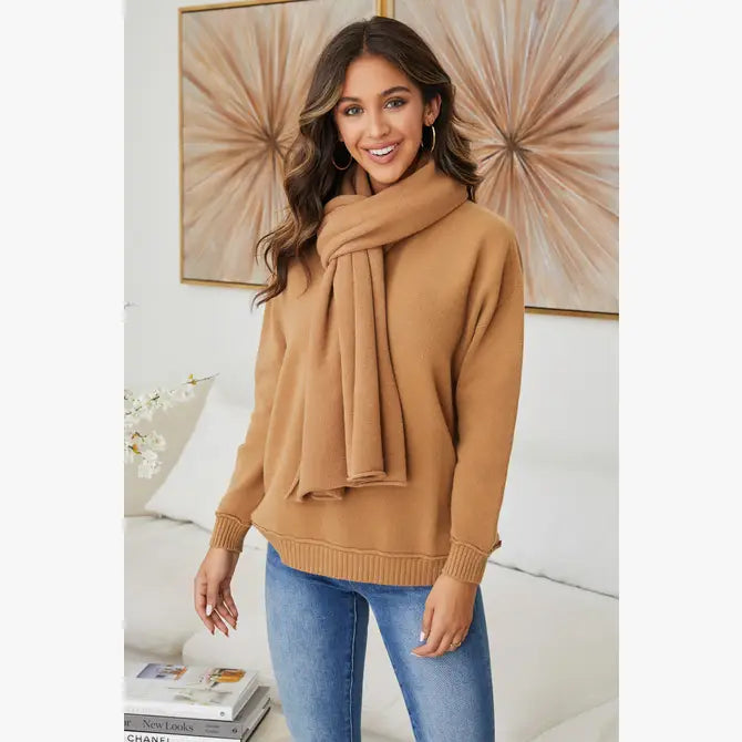 Cozy Scarf in Camel at Kadou Boutique
