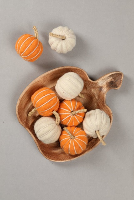 Ivory And Orange Pumpkin Bowl Filler - Set of 12