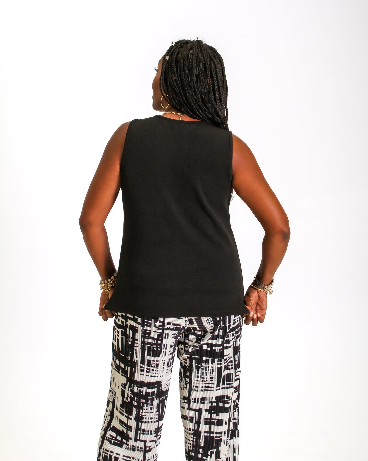 Keyhole Sleeveless Top. Back view.