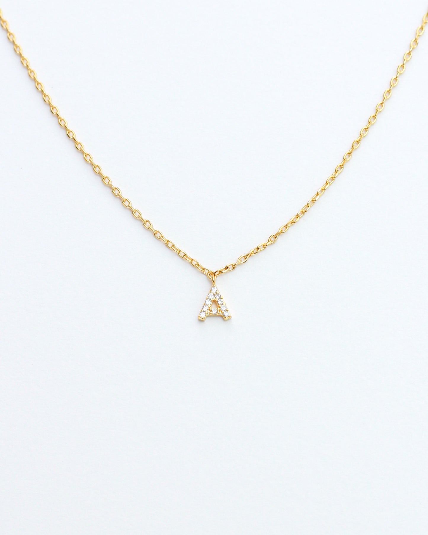 Gold letter necklace. Letter A.