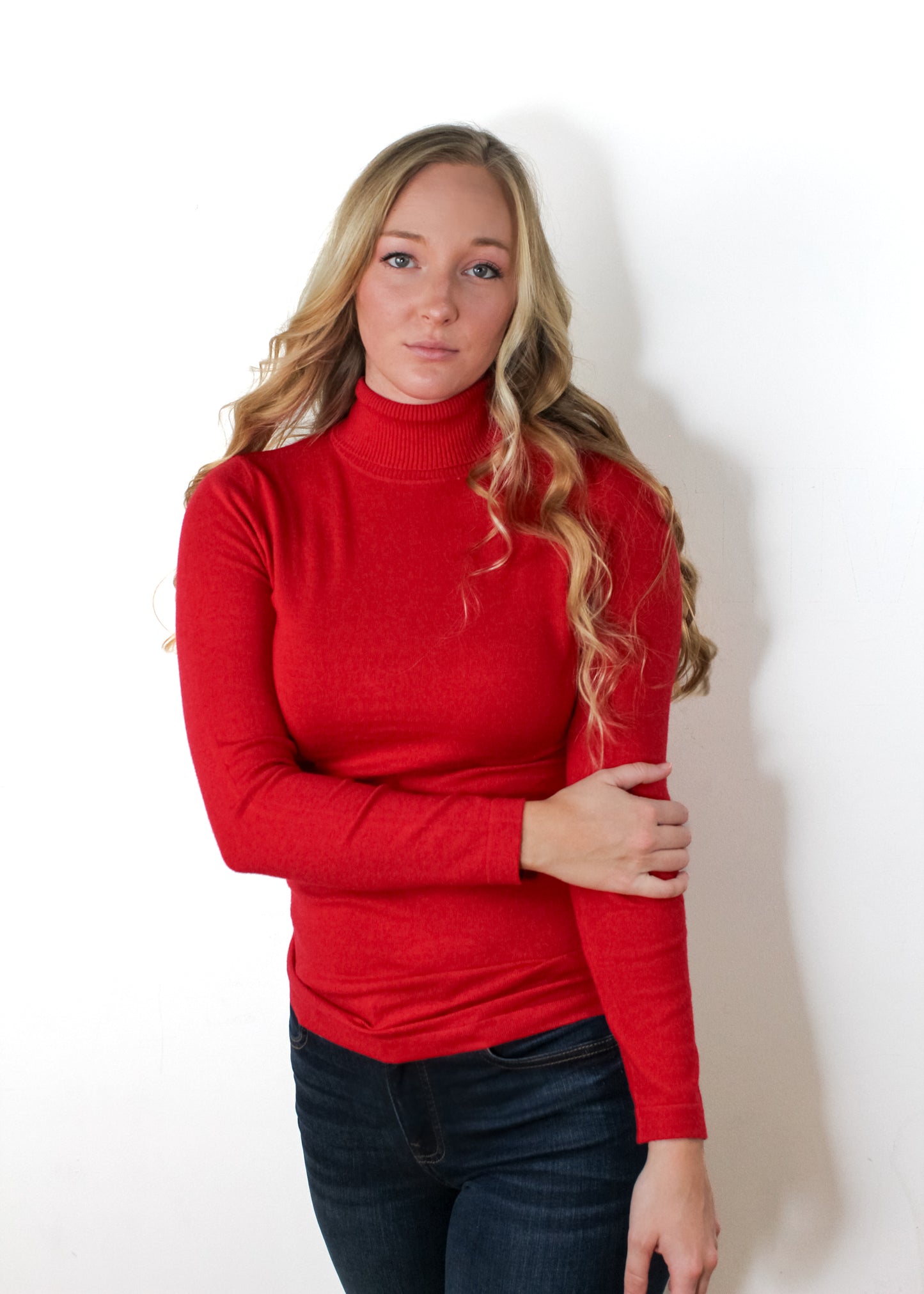 Solid Color Turtleneck Sweater