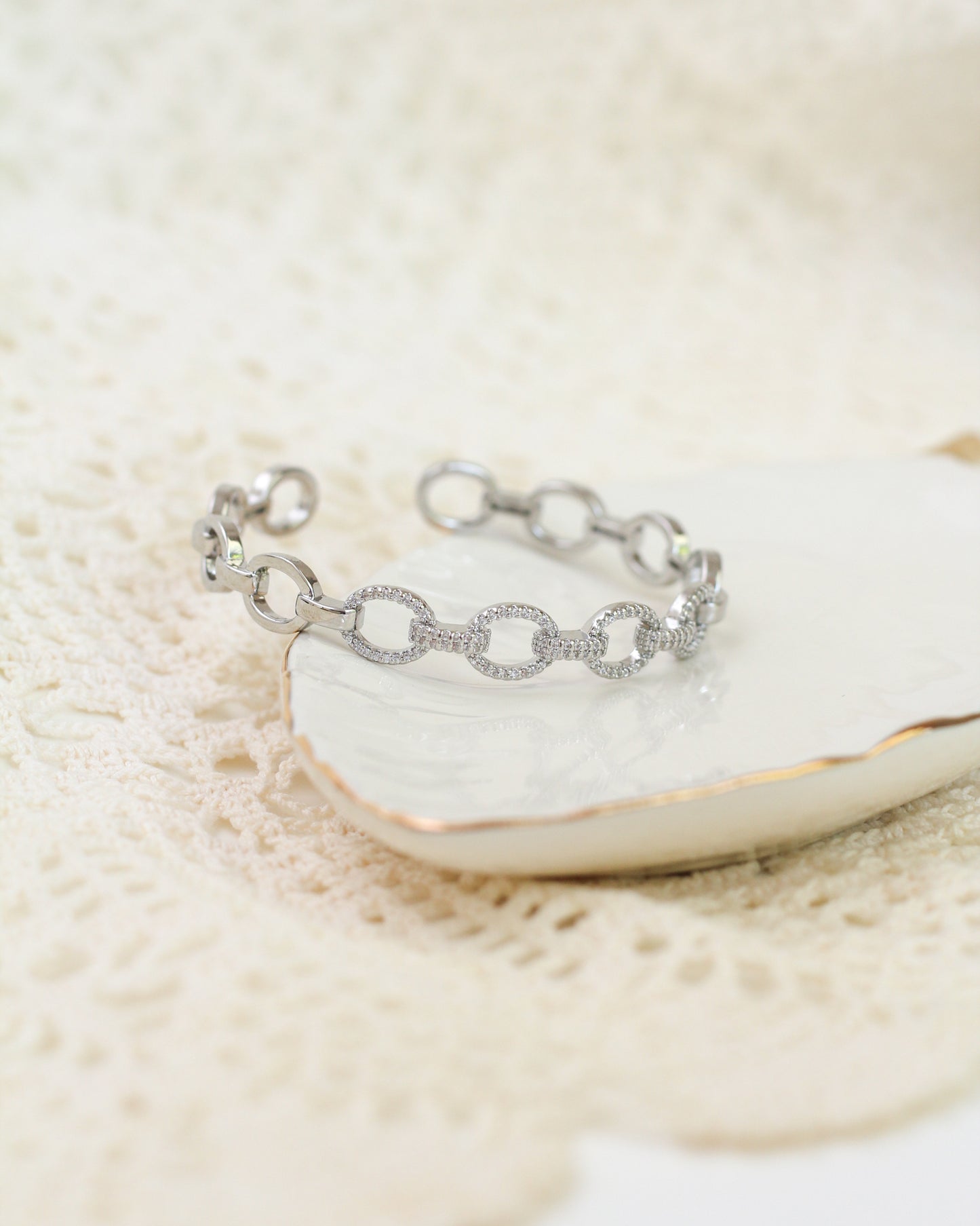 Link Pave Cuff Bracelet