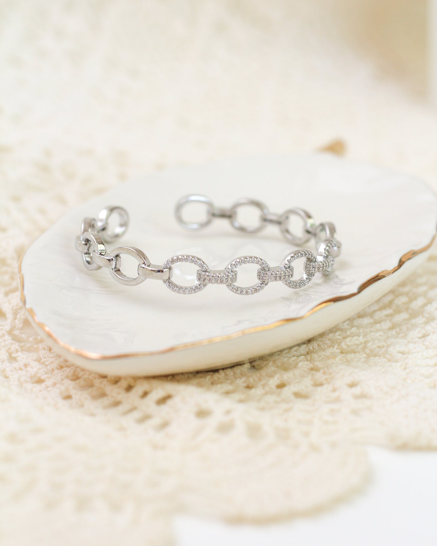 Link Pave Cuff Bracelet