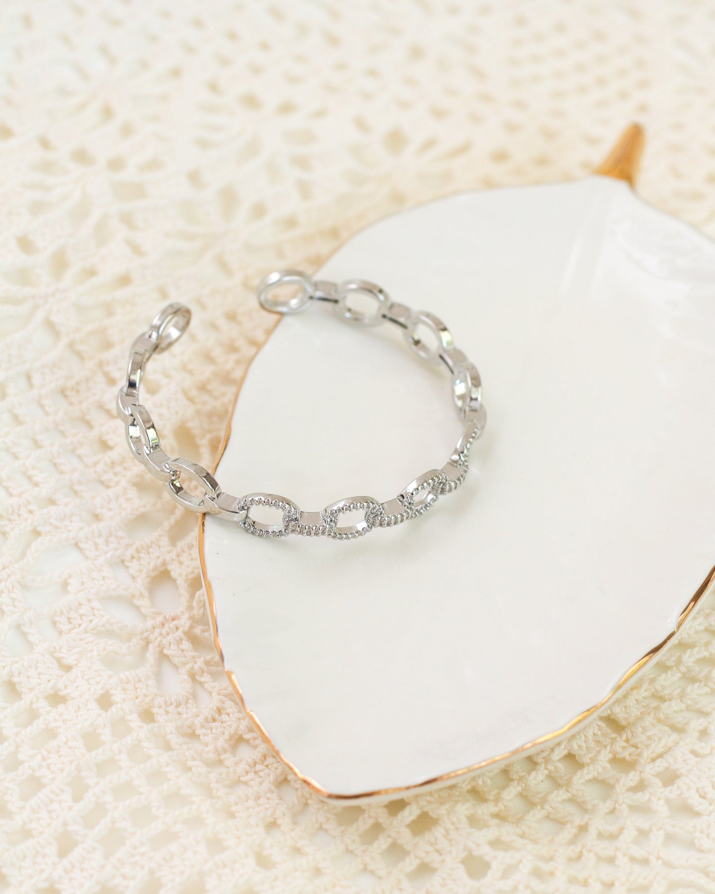 Link Pave Cuff Bracelet