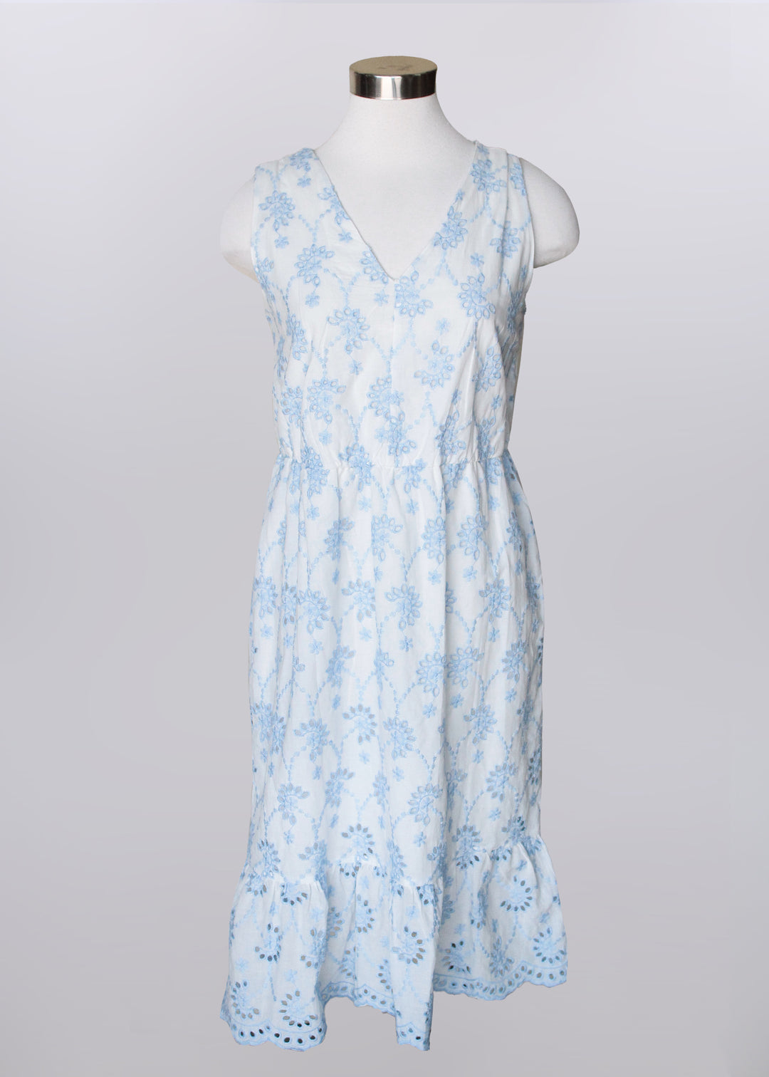 Sleeveless Eyelet Embroidered Dress