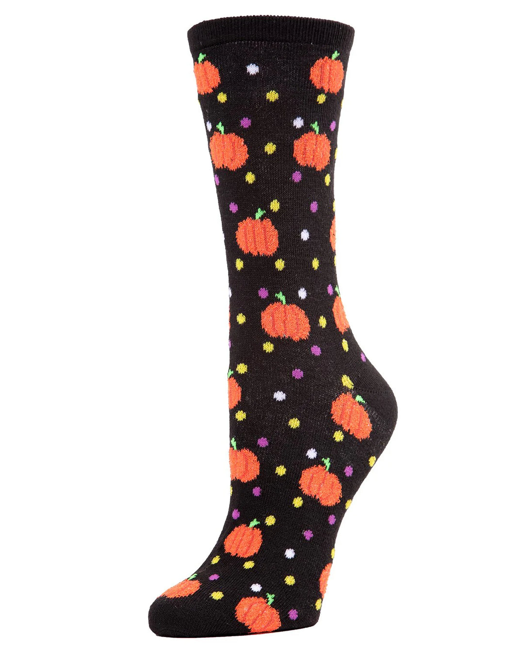 Tossed Pumpkin & Dot Crew Socks