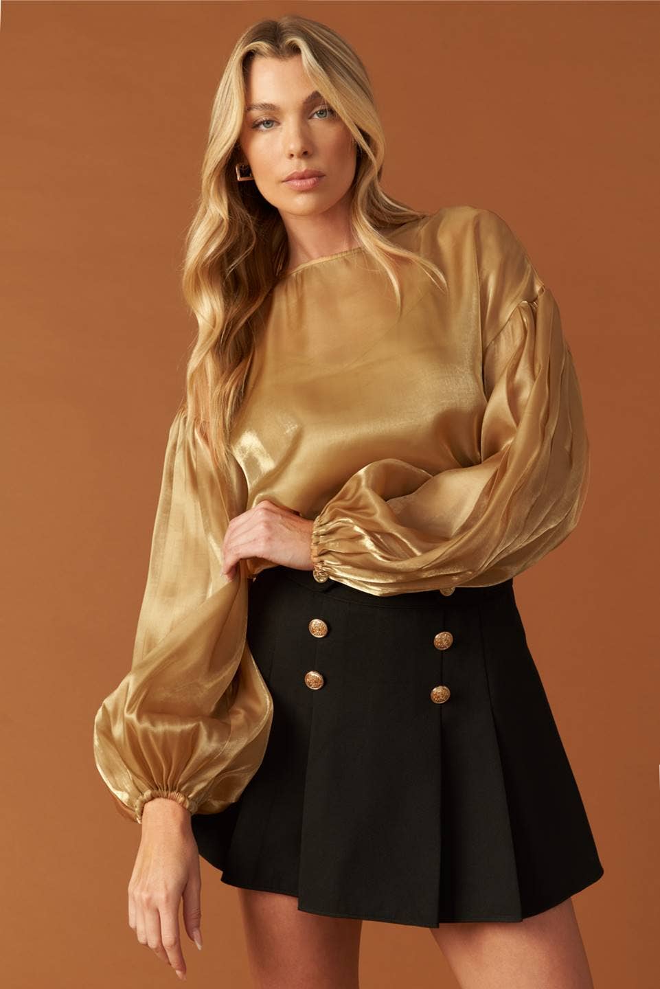 Drop Shoulder Bronze Blouse