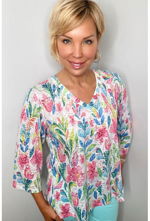 Rosie Multicolor Buttons Top