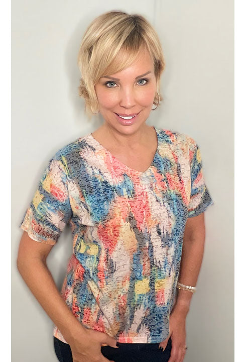 Multicolor Short Sleeve Top