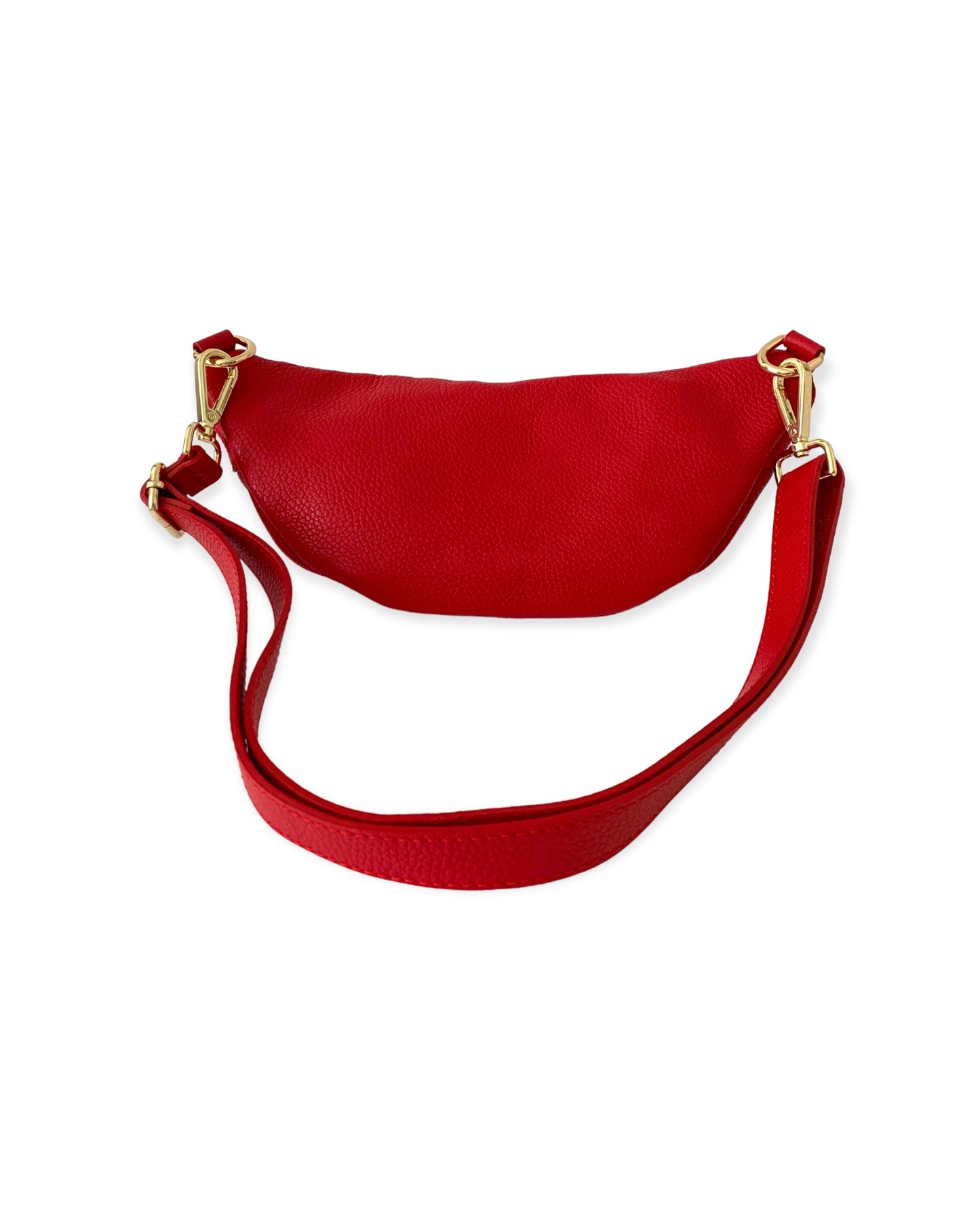 Leather Fanny Pack at KADOU Boutique in Red. Free Shipping. Back view.