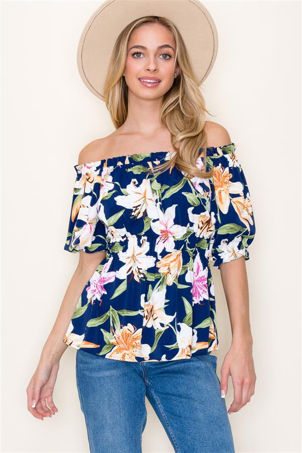 Elevate Your Summer Look with the Stunning Blue Off Shoulder Top