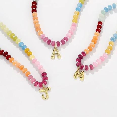 Beaded Bubble Initial Necklace from KADOU Boutique