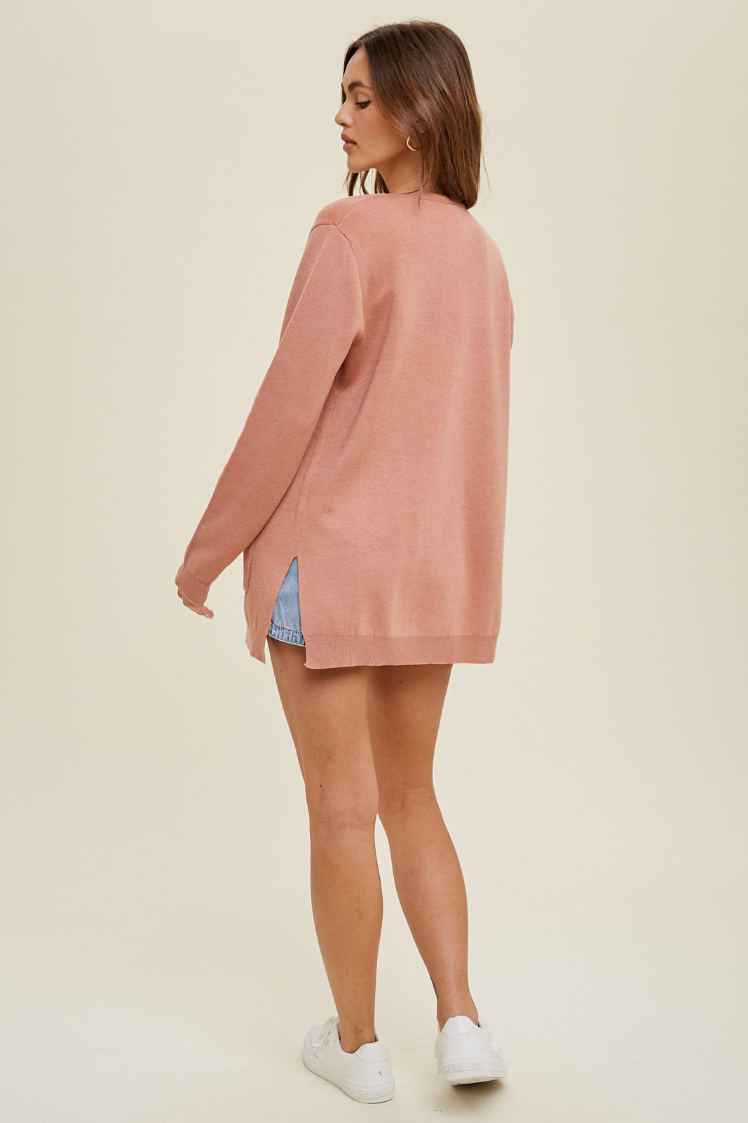 Knit Open Front Cardigan with Pockets