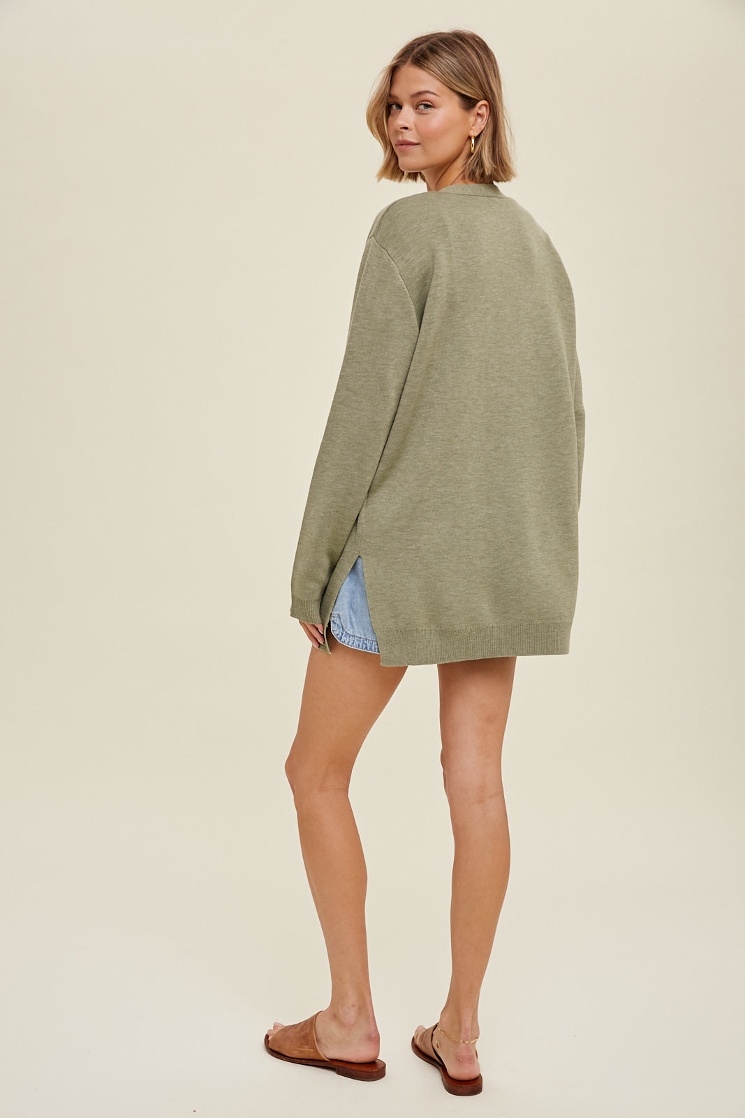 Knit Open Front Cardigan with Pockets