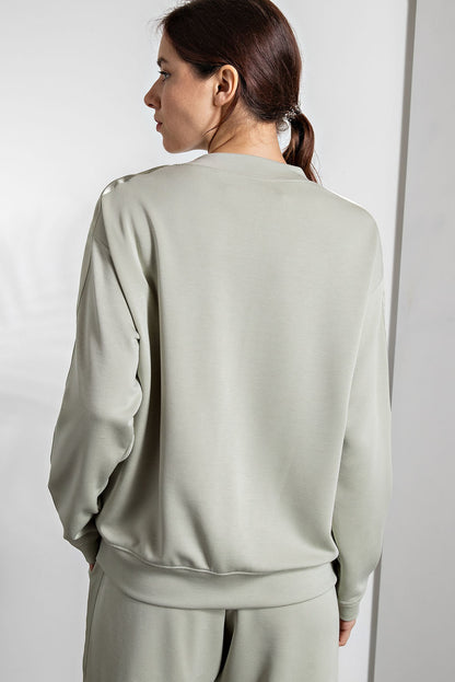 Modal Crewneck with Satin Side Detail