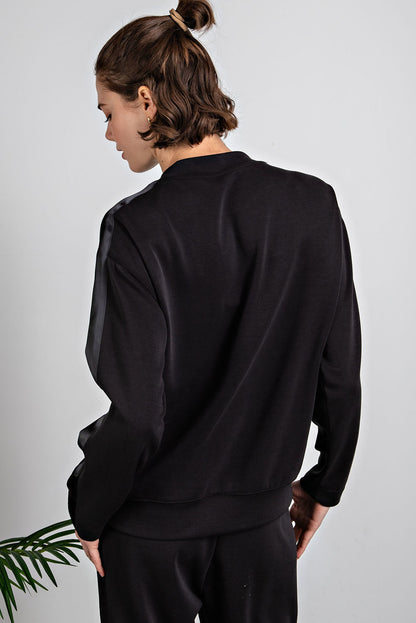 Modal Crewneck with Satin Side Detail