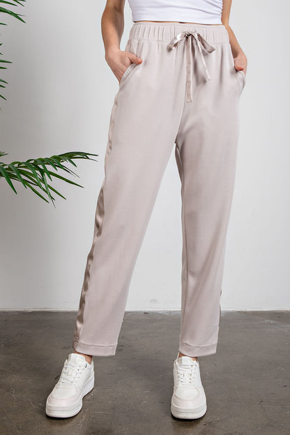 Modal Jogger with Satin Side Detail