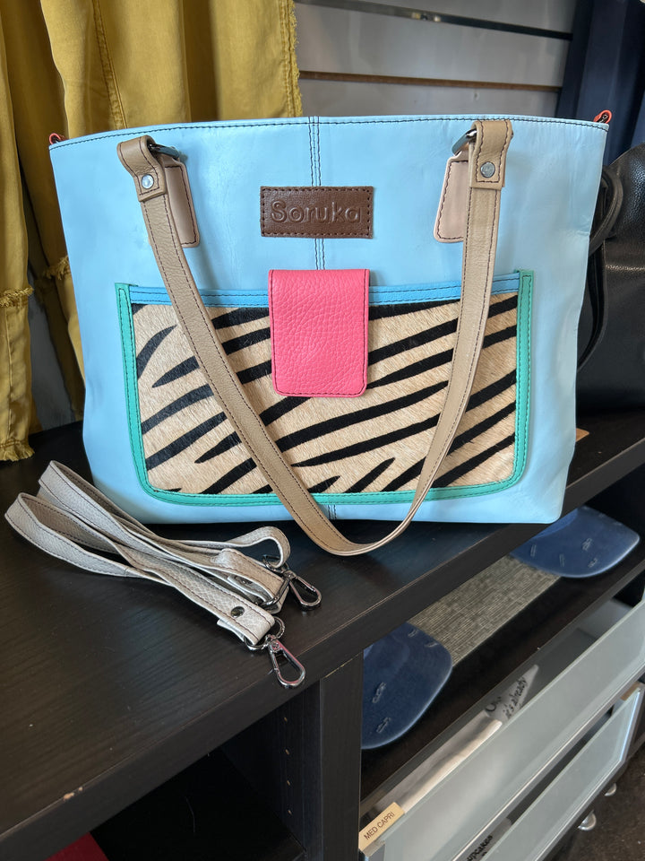 Temis Shoulder Bag with Animal Print Pocket from KADOU Boutique