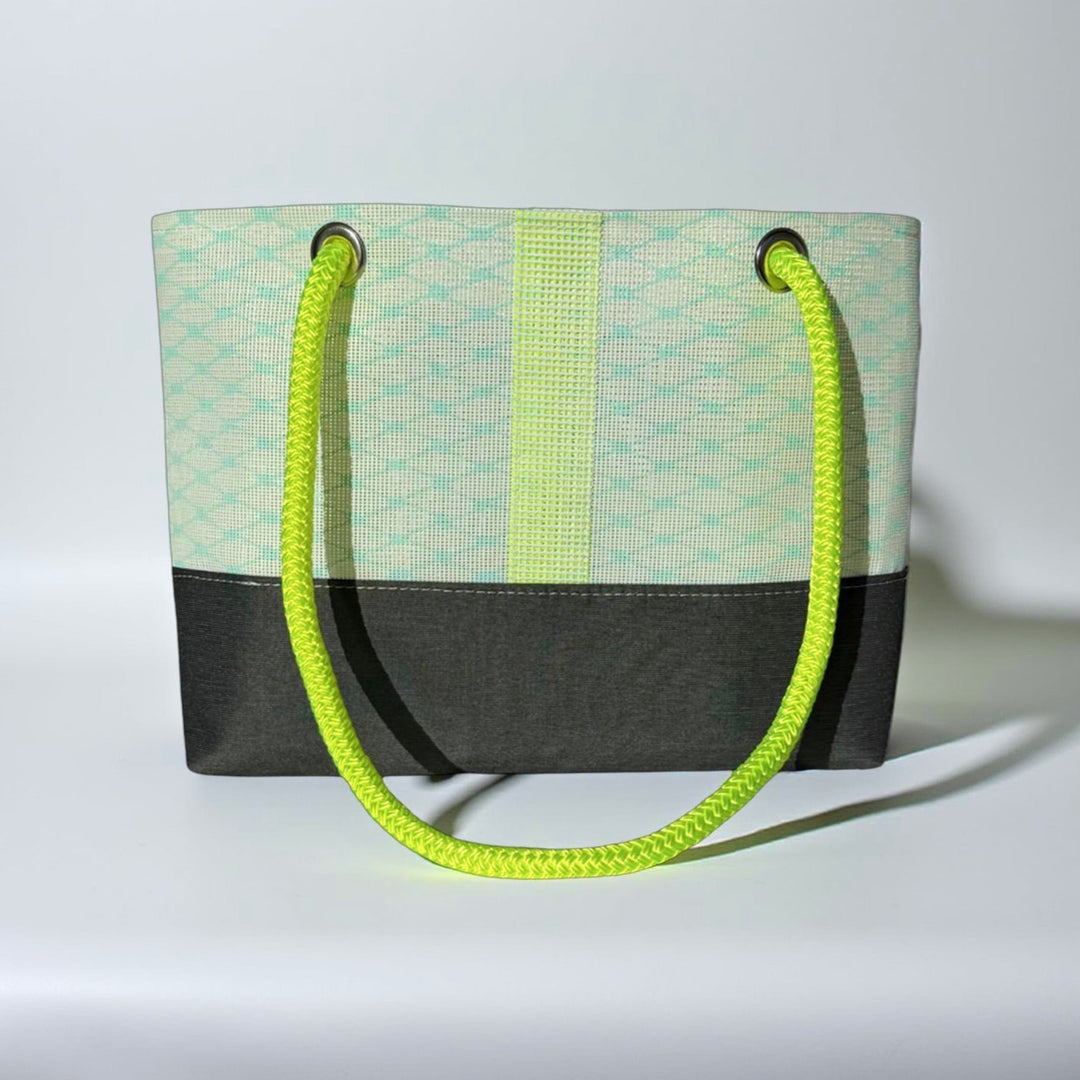 The Laine bleached aqua tote from KADOU Boutique