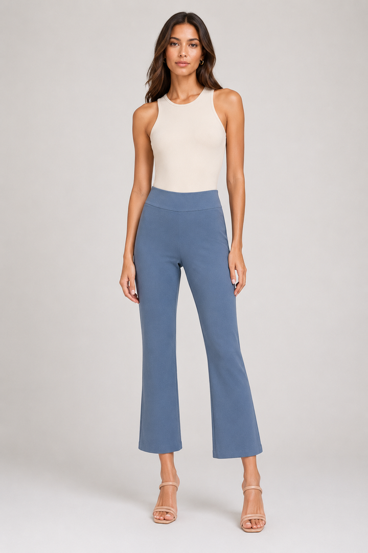 Krazy Larry P600 Pull On Wide Ankle Pant - Indigo from KADOU Boutique
