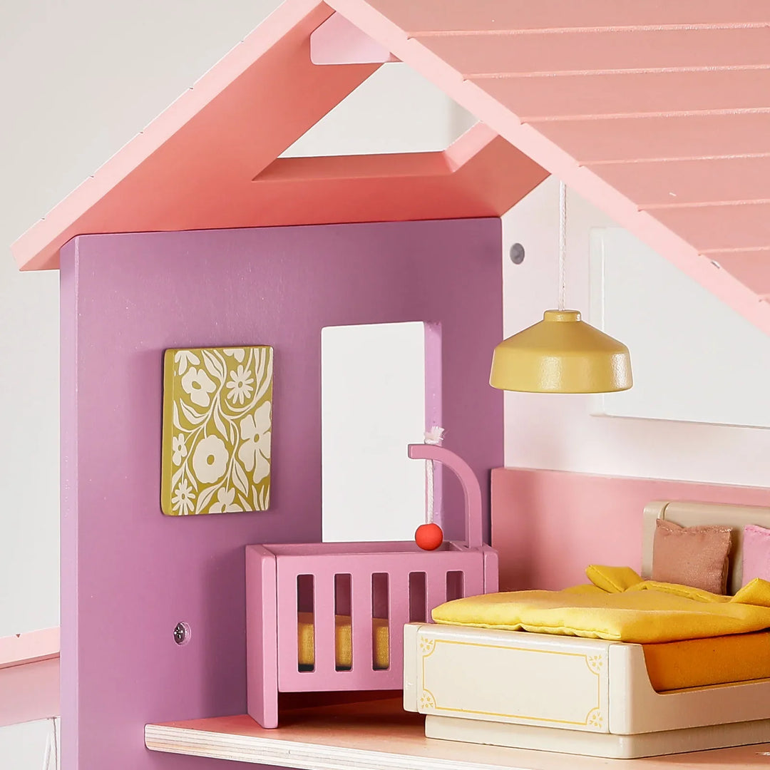 Tiny Land® Sweetwood Edge Dollhouse - Green &amp; Pink