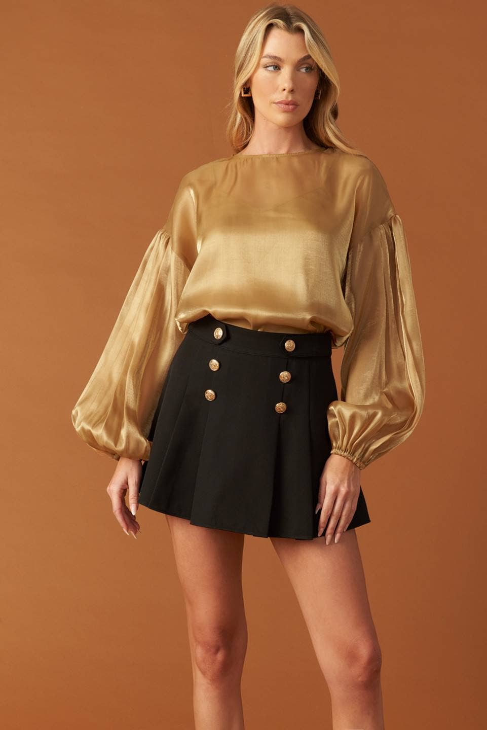 Drop Shoulder Bronze Blouse from KADOU Boutique