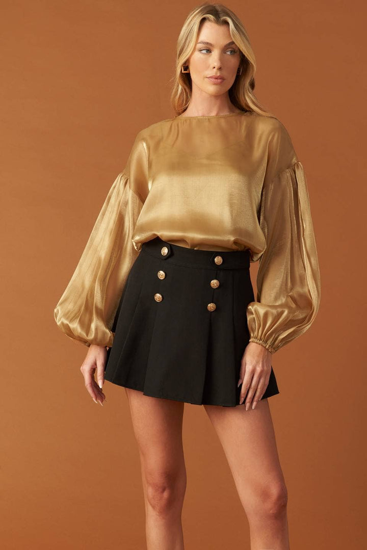 Drop Shoulder Bronze Blouse