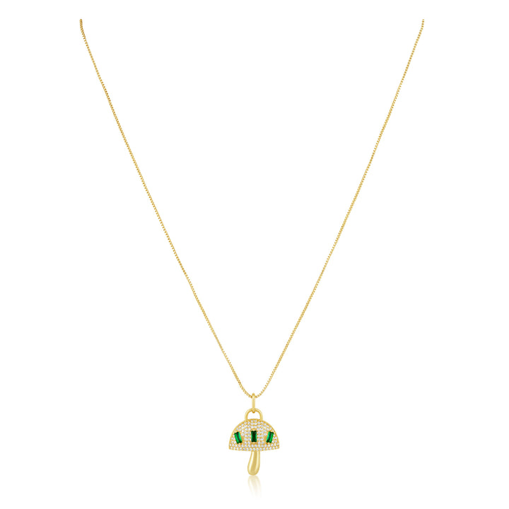 Alice Emerald Mushroom Pendant Necklace