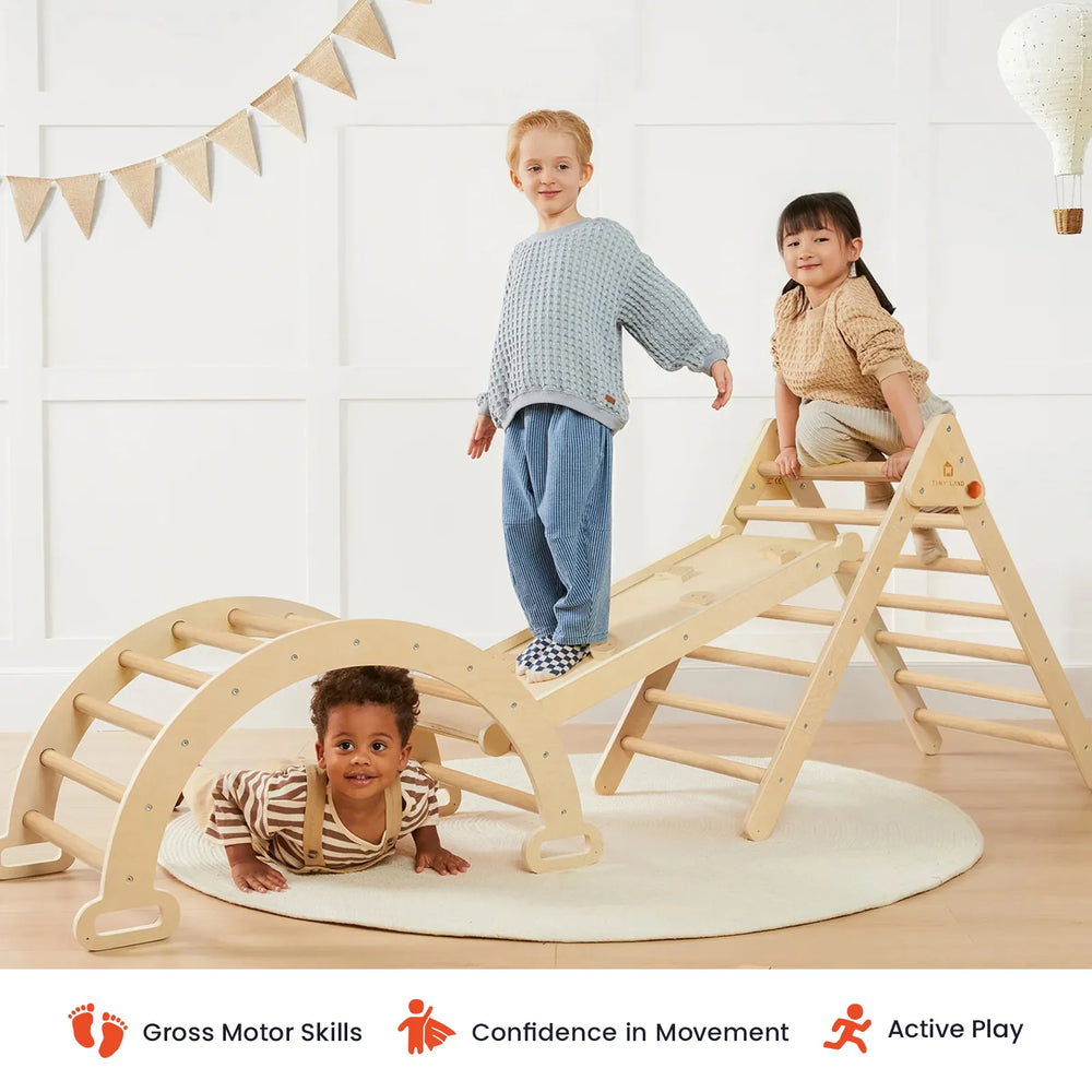 Tiny Land® Pikler Triangle 7-In-1 Montessori Climbing Set from KADOU Boutique
