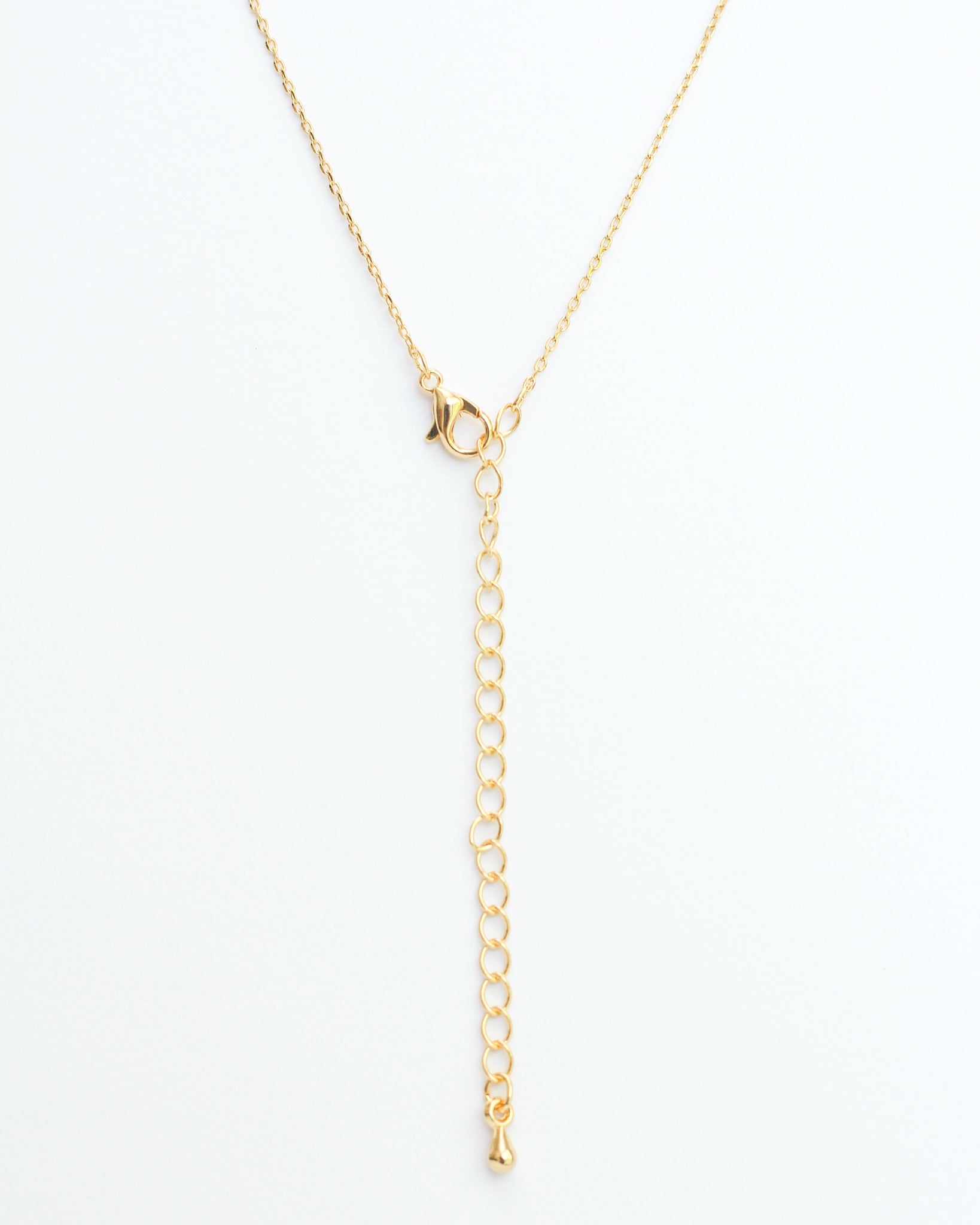 The photo is showing the chain lock and  the 3 inch extension. Gold Initial Letter Block Necklace