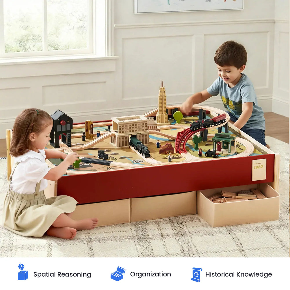 Tiny Land® 1920 Railway Adventure Train Table from KADOU Boutique