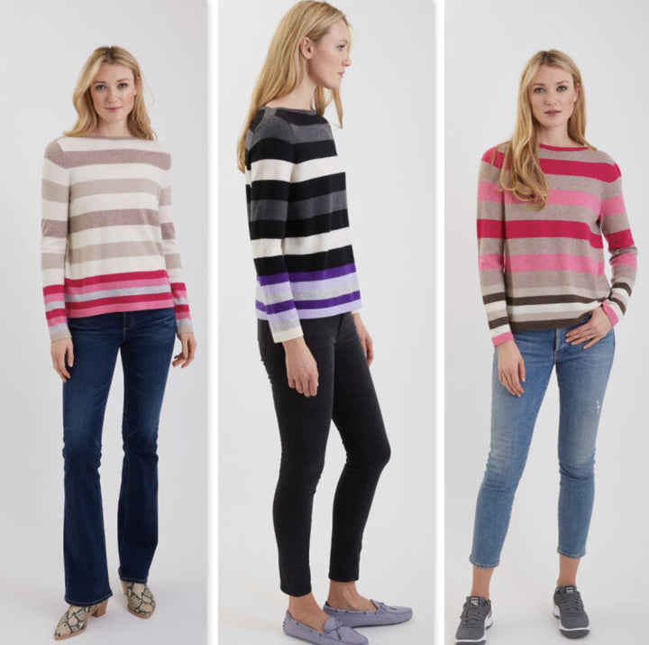 Cashmere Multi-color Stripe Sweater 
