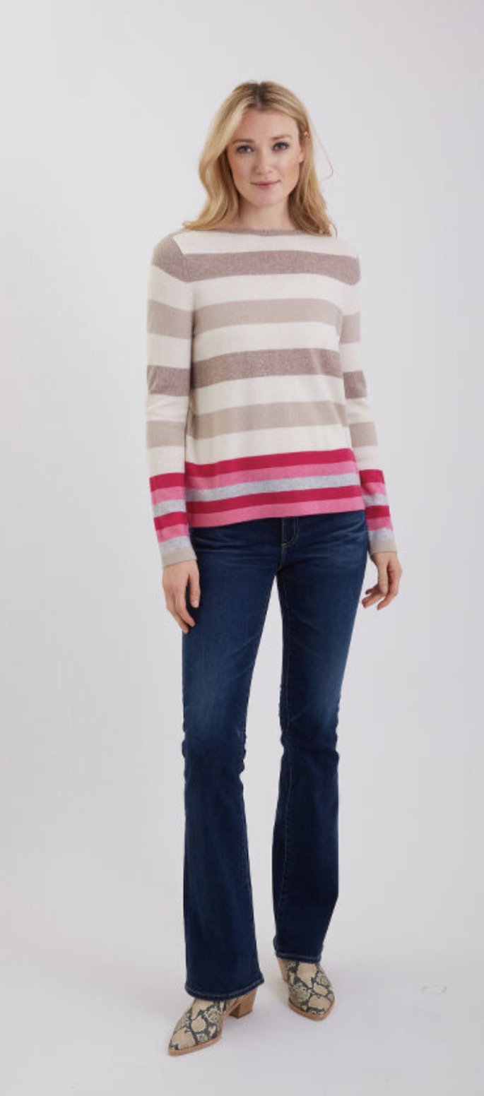Cashmere Multi-color Stripe Sweater 