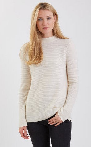 Cashmere Link Stitch Mock Neck 