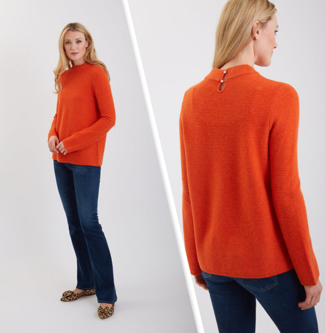 Cashmere Link Stitch Mock Neck 
