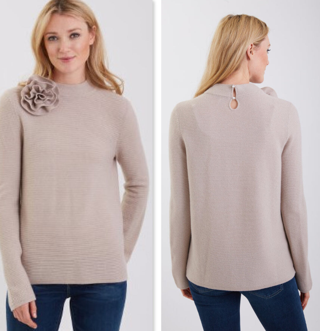 Cashmere Link Stitch Mock Neck 