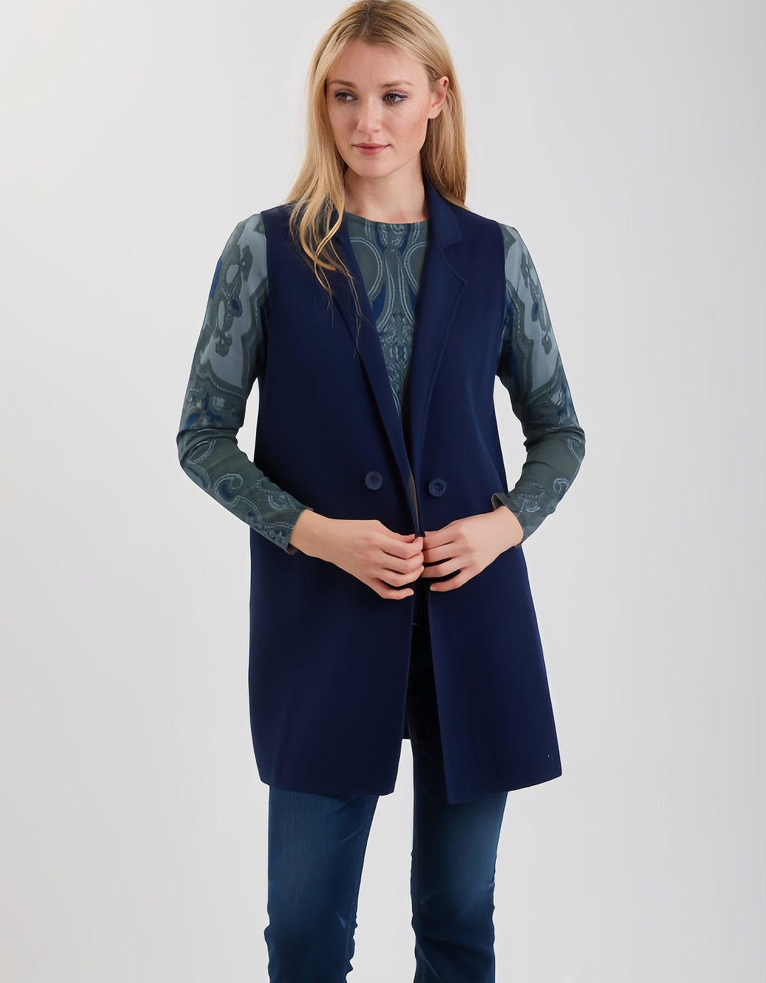 Reversible Pima Cotton Long Vest 