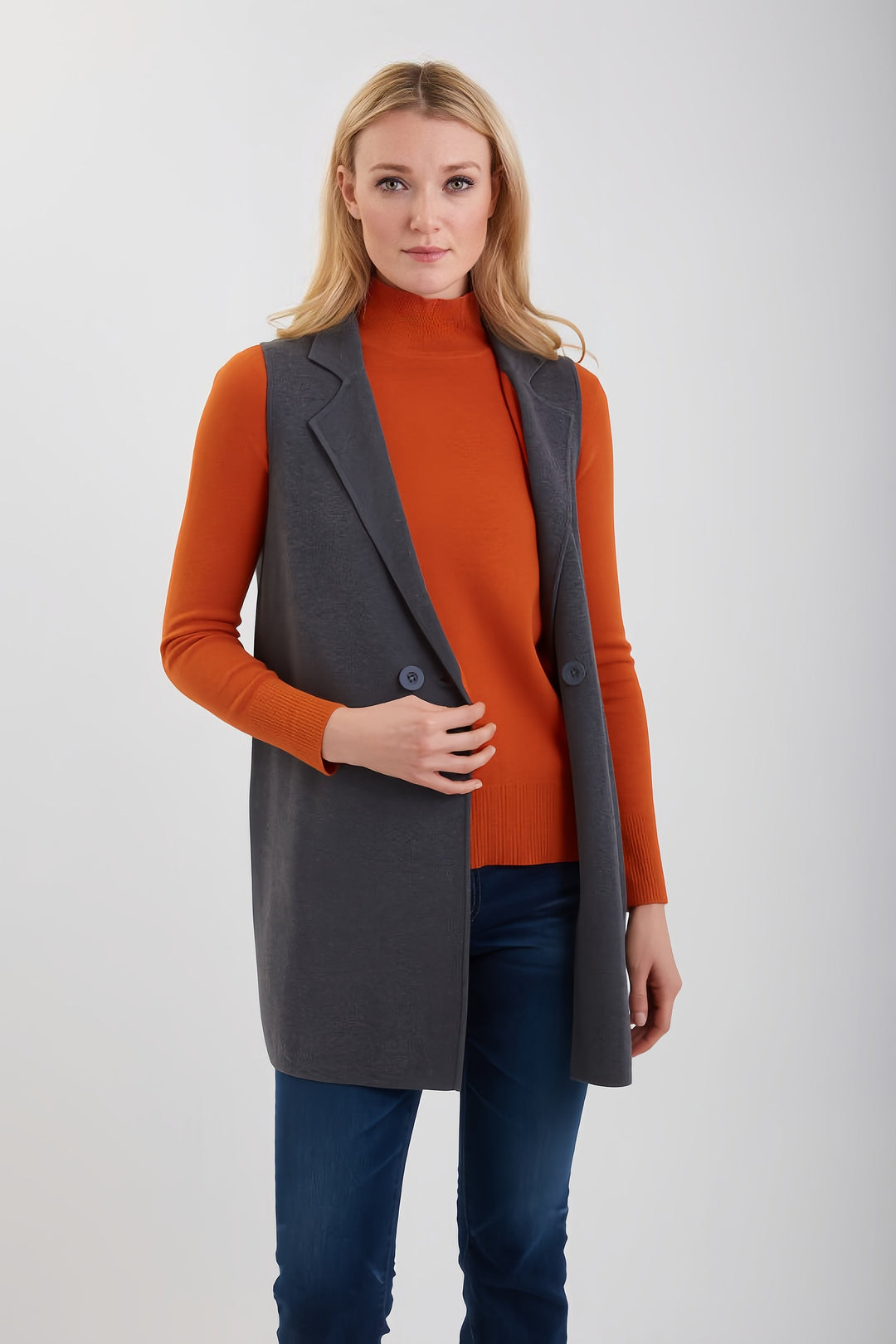 Reversible Pima Cotton Long Vest 