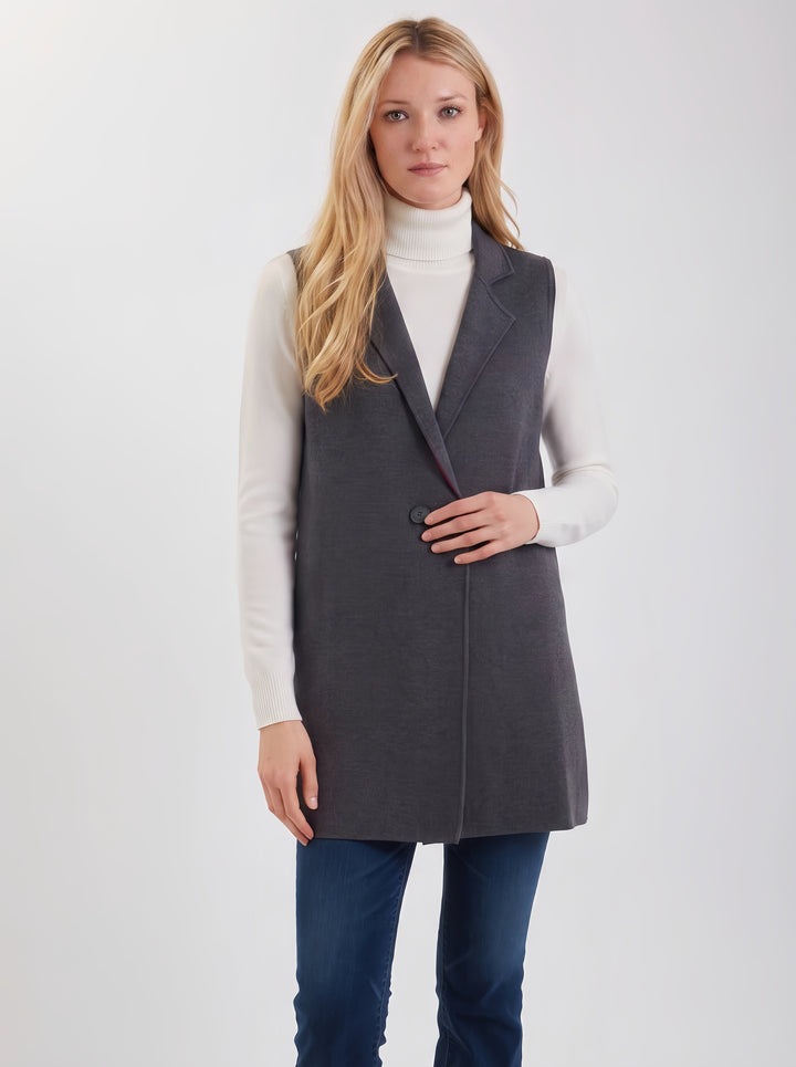 Reversible Pima Cotton Long Vest 