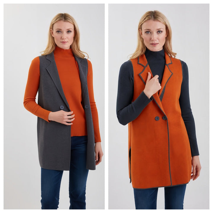 Reversible Pima Cotton Long Vest 
