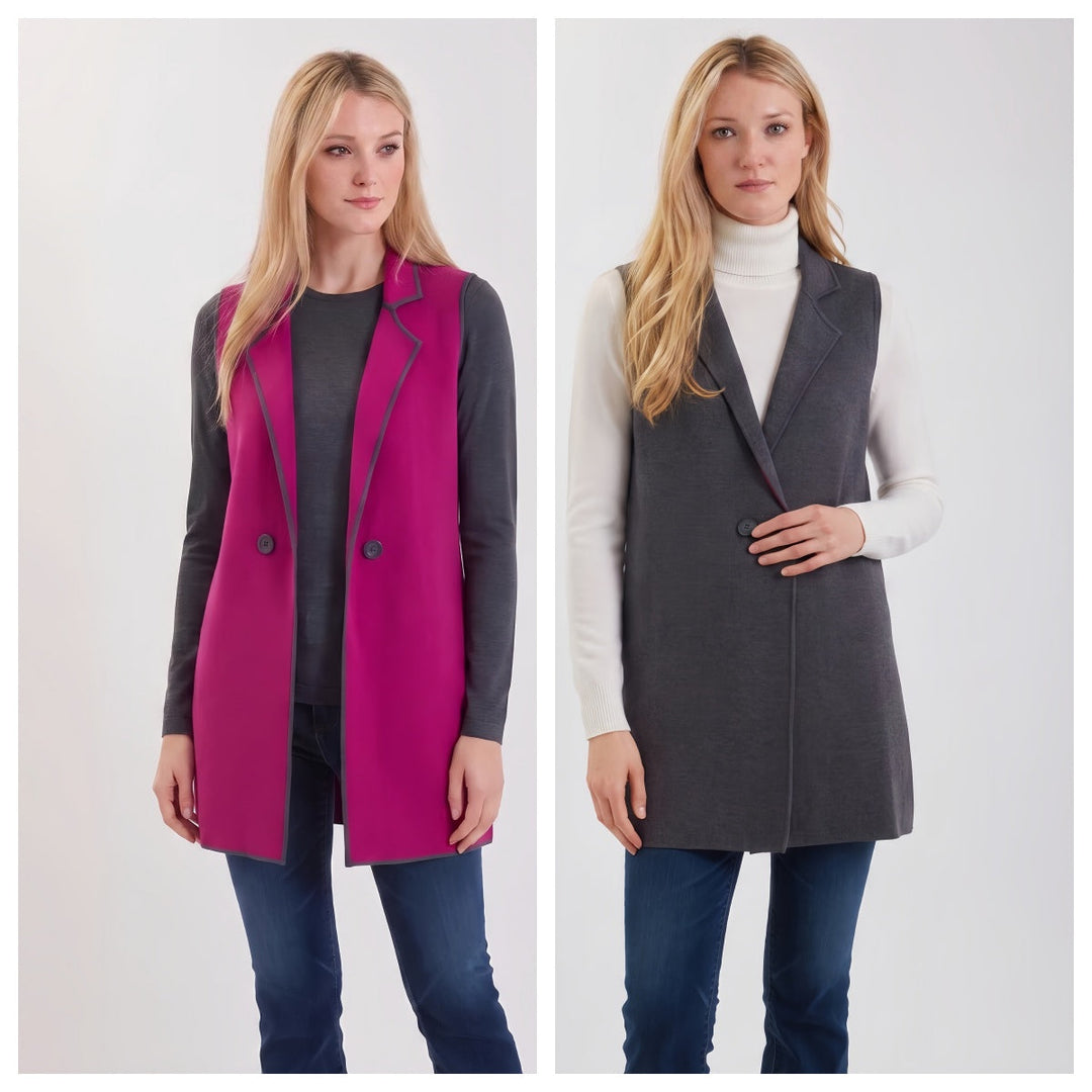 Reversible Pima Cotton Long Vest 