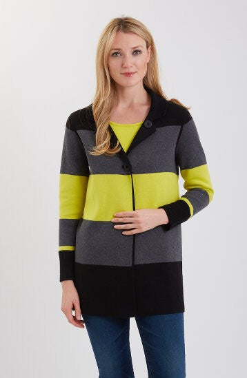 Reversible Pima Cotton Ribbed Collar &amp; Cuffs Coat   